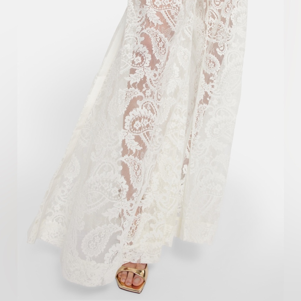ZIMMERMANN Embroidered high-rise wide-leg pants Zimmermann Sz 0 - Picture 4 of 8